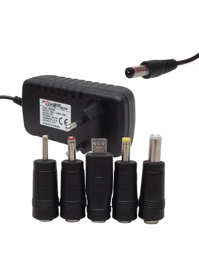 PM-33780 5 VOLT - 3 AMPER - 15 WATT 5 UÇLU UNIVERSAL ÇOK AMAÇLI ADAPTÖR  (+ 5 ADET UÇU UNUTMA)