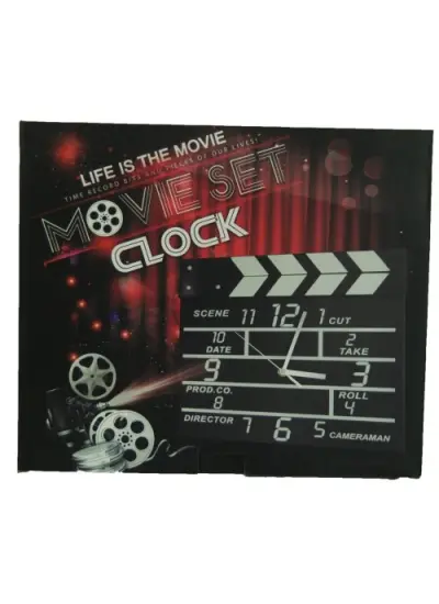 Clapperboard Clock  Analog Klaket duvar Saati