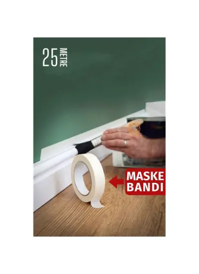 Maskeleme Bandı 25 Metre Çıkarılabilir Boyacı Bandı