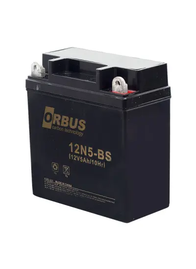 12N5-BS 12 VOLT - 5 AMPER ASİT İÇİNDE KARBON MOTOSİKLET AKÜSÜ