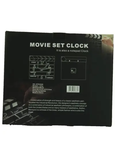 Clapperboard Clock  Analog Klaket duvar Saati