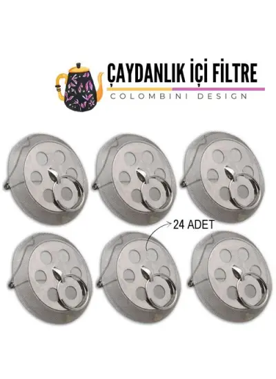 24 ADET Demlik İçi Çay Filtresi Colombini Design 718274 Toptan Paket