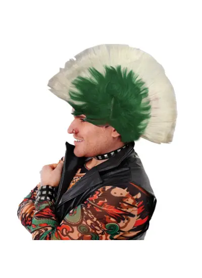 Mohican Mohawk Punk Peruk - 70 li 80 li Yıllar Peruk Model 10