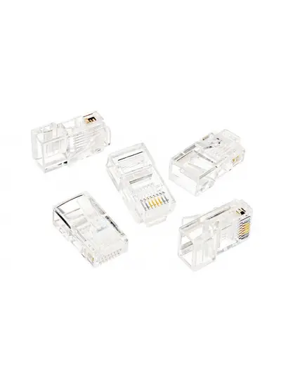 RJ-45 100 Lü Paket CAT-6 Konnektör Plastik