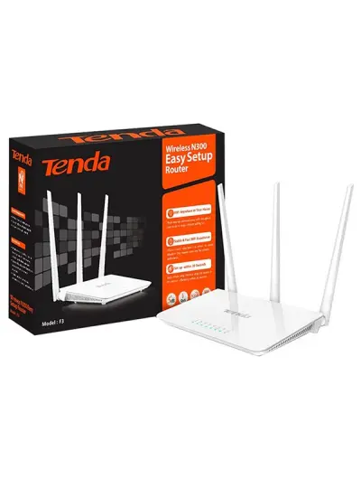 TENDA F3 4 PORT 300 MBPS 3 ANTENLİ ACCESS POINT ROUTER