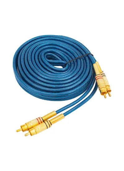 2 RCA + 2 RCA 4.5 METRE MAVİ OTO ANFİ ARA KABLO