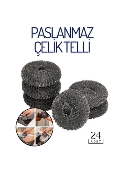 Çelik Tel Bulaşık Teli Vick Design 24 lü