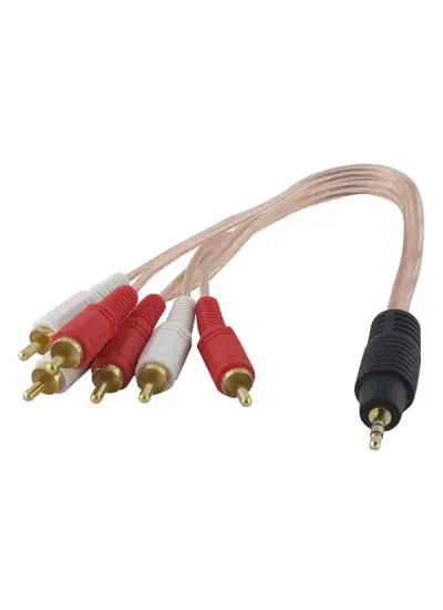 3.5 MM STEREO ERKEK / 6 RCA ERKEK 5+1 KABLO