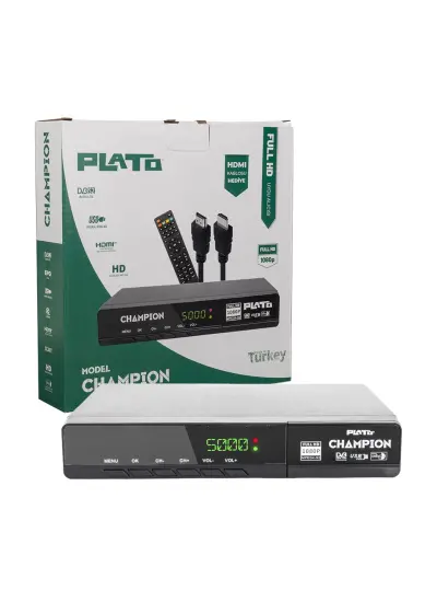 PLATO CHAMPION KASALI FULL HD UYDU ALICISI (SCART+HD)(HDMI KABLO DAHİL)