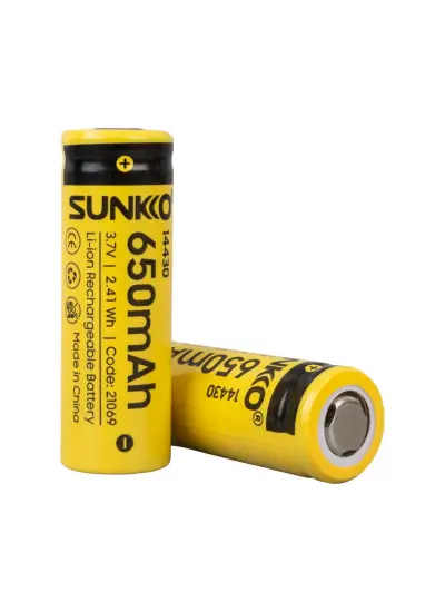 SUNKKO 3.7 VOLT 650 MAH 14430 ŞARJ EDİLEBİLİR PİL (2Lİ PAKET)