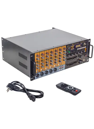 MV-1215 USB BT UK RMS200W MAX 1600W 6 ZON +99DSP+4-16 70 100 V TRAFOLU MIXER KÜP ANFİ