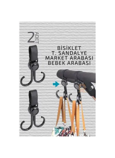 Bebek Arabası Askısı Market Arabası Bisiklet T.Sandalye Askısı 2 ADET