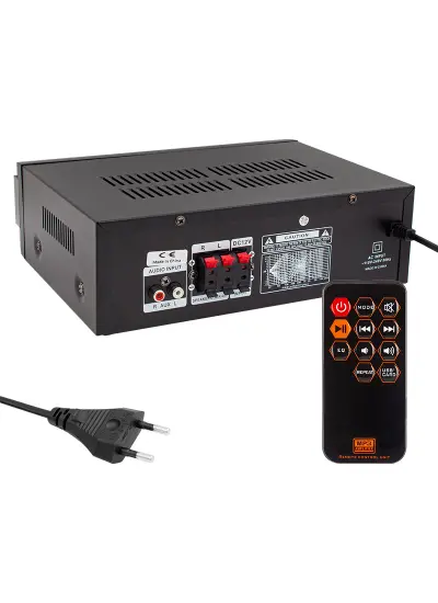 HD-510 2X50 WATT 220V/12V GİRİŞ USB-SD -BT-UK TRAFOSUZ 2 MİK GİRİŞLİ STEREO ANFİ