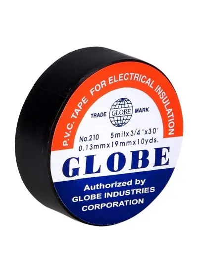 GLOBE 0.13MMX19 MM SİYAH İZOLE BANT (10LU PAKET)