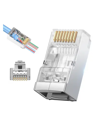 PM-25748 CAT6 METAL EZ PLUG YENİ NESİL 8P/8C AÇIK UÇLU SOKET (100LÜK PAKET)