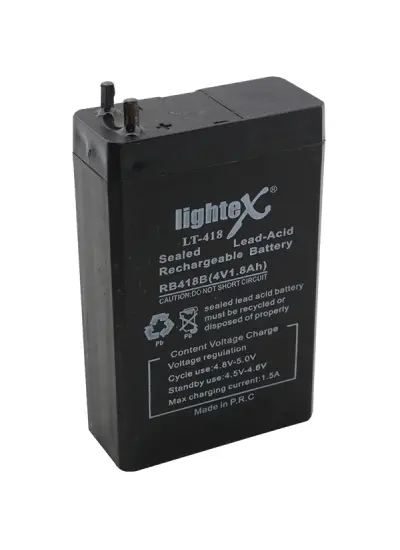 LIGHTEX LT-418 4 VOLT - 1.8 AMPER AKÜ (48 X 21 X 75 MM)