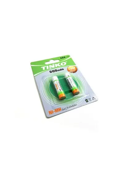 TİNKO Şarjlı Pil AAA İnce Kalem 600 Mah Ni-Mh2 Li Paket