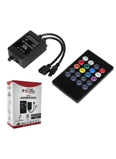 RGB KONTROL KUMANDASI MÜZİK KONTROLLÜ 6A 20 TUŞLU  HT-2220