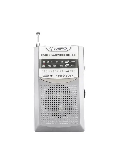 SONIVOX VS-R106 GRİ RENK CEP TİPİ ANALOG FM RADYO