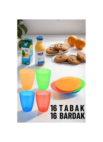 4 ADET 32 Adet Tabak Bardak Seti 719895 Toptan Paket