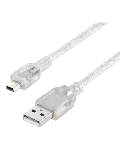 IPOD ŞARJ ALETİ KABLOSU USB 5 PİN GENİŞ 1.5 METRE ŞEFFAF  (11937=8861)