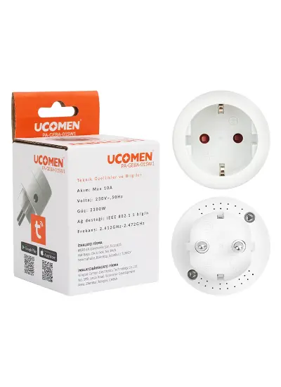 UCOMEN PA-GEBA-01SW 10 AMPER WIFI TUYA DESTEKLİ AKILLI PRİZ