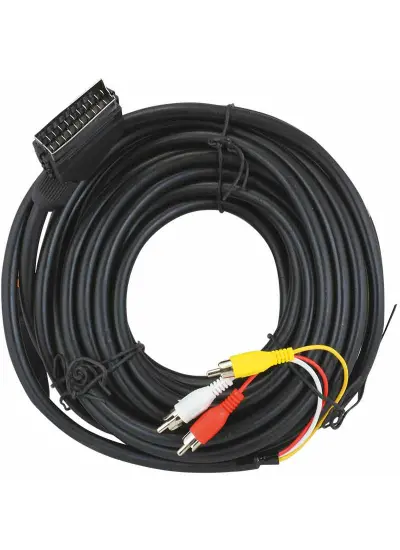 ELEKTROMER 10 METRE SCART 3 RCA  KABLO