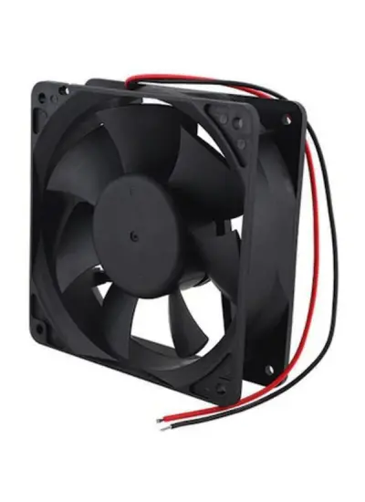 12038HS 120X120X38 MM 12X12 CM 12 VOLT - 0.25 AMPER 2 KABLOLU SOKETLİ PLASTİK KASA FAN