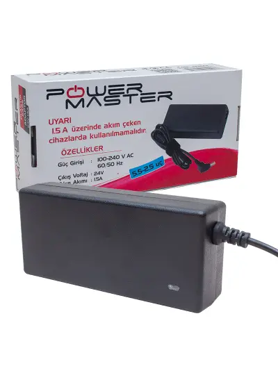 PM-12232 24 VOLT - 1.5 AMPER 5.5*2.5 UÇLU PLASTİK KASA MASAÜSTÜ ADAPTÖR