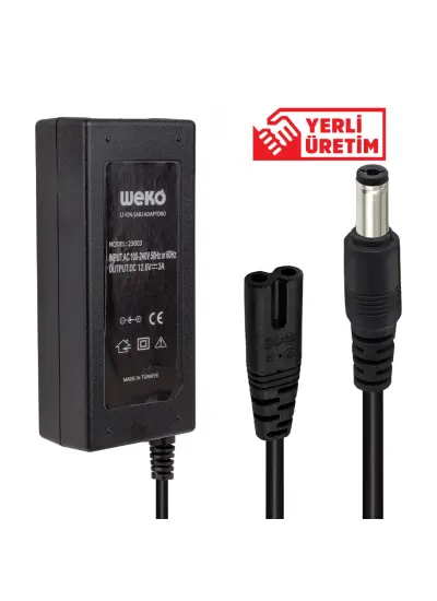 12.6 VOLT - 3 AMPER 5.5*2.5 UÇLU YERLİ ÜRETİM LI-ION BATARYA ŞARJ ADAPTÖRÜ (OUT:12V3A)