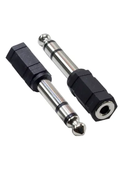 6.3 MM STEREO ERKEK/3.5MM DİŞİ ÇEVİRİCİ (3.5MM-6.3MM YÜKSELTİCİ)