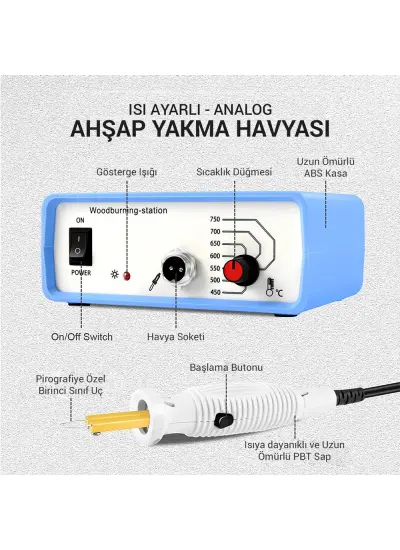 PM-15903 ISI AYARLI ANALOG AHŞAP YAKMA HAVYASI