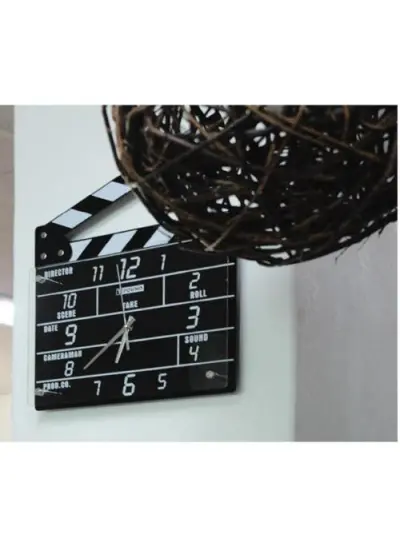 Clapperboard Clock  Analog Klaket duvar Saati