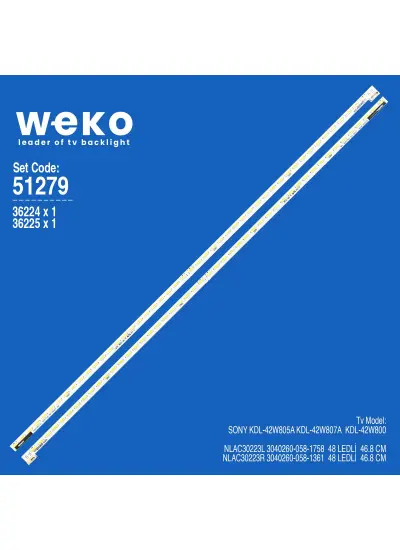 WKSET-6279 36224X1 36225X1 NLAC30223L/NLAC30223R 2 ADET LED BAR