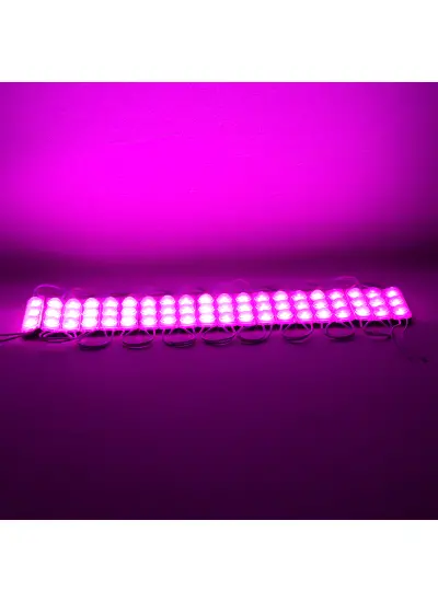 MODÜL LED 12V 1.5W PEMBE YANIP SÖNEN PARLAK TEK RENK 2835 69X16 MM IP65 160-180LM 160 DERECE