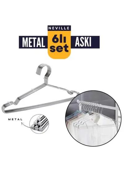 Metal Elbise Askısı 6 ADET