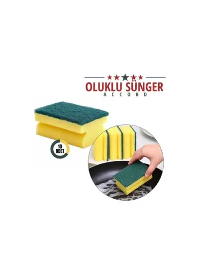 Oluklu 10 Adet Bulaşık Süngeri Geniş Kullanımlı