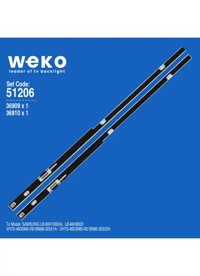 WKSET-6206 36909X1 36910X1 VH70-460SMA/B 2 ADET LED BAR (70LED)