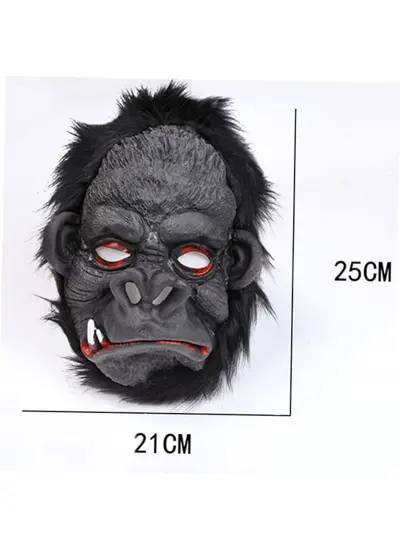 Goril Maskesi Maymun Maskesi Et Maskesi Orangutan Siyah Saçlı 4 No