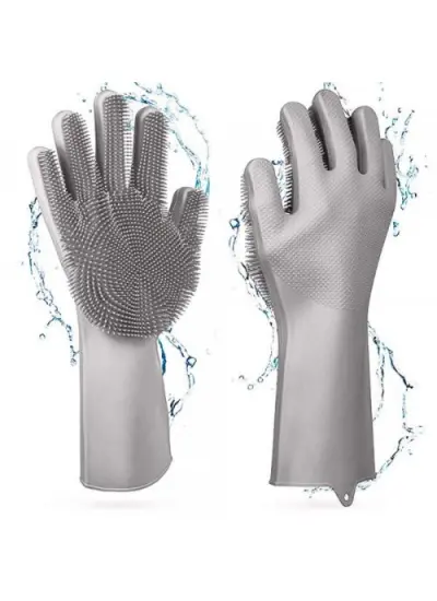 Sihirli Isıya Dayanıklı Silikon Çok Amaçlı Bulaşık Eldiven Fırçası Magic Gloves