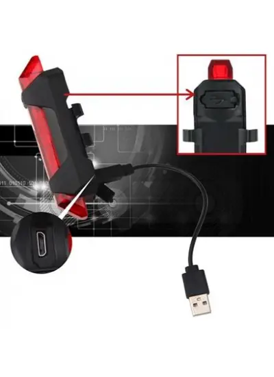 Usb Şarj Edilebilir Parlak Bisiklet Led Lamba Su Geçirmez Güvenlik Uyarı Arka Lamba Işığı