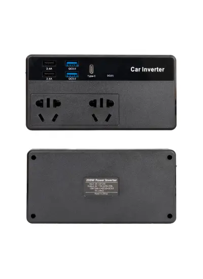 CZ02/12V-24V 12-24 VOLT 200 WATT 4 USB + TYPE-C GİRİŞLİ ARAÇ POWER INVERTER