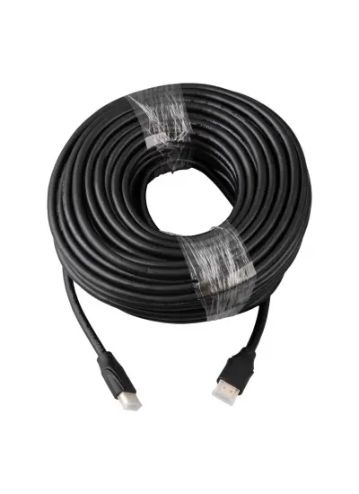 G-507K PLASTİK DÜZ SİYAH 25 METRE GOLD POŞETLİ HDMI KABLO