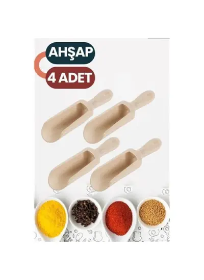 Baharat Kaşığı 8 cm Mini Doğal Ahşap El Yapımı