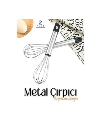 2 li Metal Çırpıcı 24 Cm Kriptonite Design