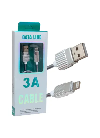 METAL YAYLI IPHONE LIGHTNING 1 METRE USB DATA VE ŞARJ KABLOSU