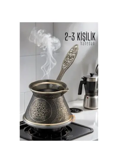 4 ADET Cezve 2-3 Kişilik ZAMAK İndüksiyon Tabanlı 720005 Toptan Paket