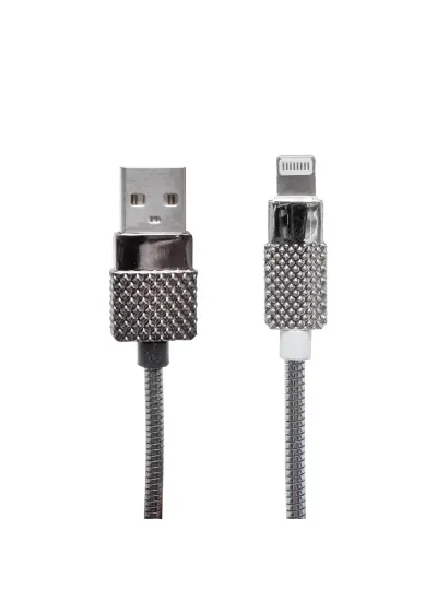 METAL YAYLI IPHONE LIGHTNING 1 METRE USB DATA VE ŞARJ KABLOSU