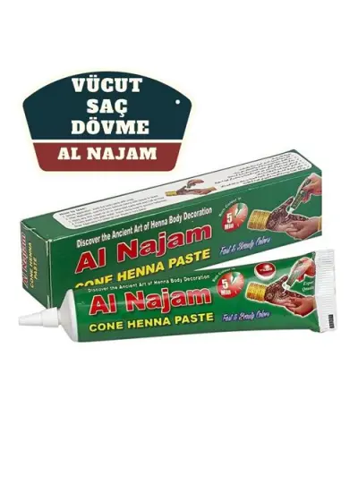 4 ADET Al Najam Kırmızı Vücut Saç Dövme Hint Kınası 716386 Toptan Paket