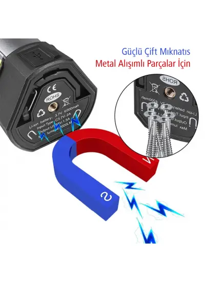 Robotrend PM-24566 35 WATT USB - TYPE-C GİRİŞLİ P50 VE COB LEDLİ 3 KANATLI KOLLU ÇALIŞMA LAMBASI